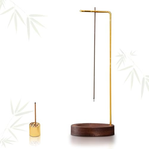 Mokaskaidj 3 en 1 Porta Incienso, Quemador Incienso, Soporte para Incienso Invertido de Madera, Moderno con Bobina de Cono 9 Agujeros, Quemador Madera cenicero para Oficina, Yoga, Meditación