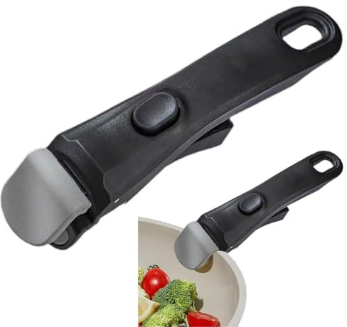 OHREN per Padella e Pentola, Antiaderente con Serratura, Impugnatura Portatile da Cucina a Prova di Scottature, Braccio Rimovibile, Ergonomico, Manici per Pentole, Universale