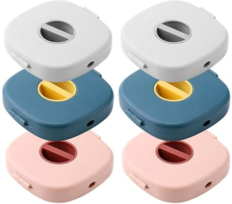 DOITOOL Rotating Data Cable Storage Box 6-Pack Portable Charging Cable Organizers for Phone and Headphone Cord Management Compact Travel and Desktop Wire Storage