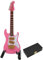 Mini Ornamento di chitarra elettrica Decorazione desktop simulato per appassionati di musica rosa