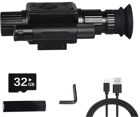 SUZLAZYR NK008 Digital Night Vision Scope for Hunting, Infrared Riflescope Monocular Camera 5X Zoom with Reticle HD 1080P Video Recording