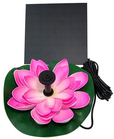 ZYZSY Solar-Wasserspeier für Teiche und Miniteiche, Brunnenfigur für Gartenteich, Teichfigur aus wetterfestem Polyresin, für Verschiedene Außenbereiche(Pink)