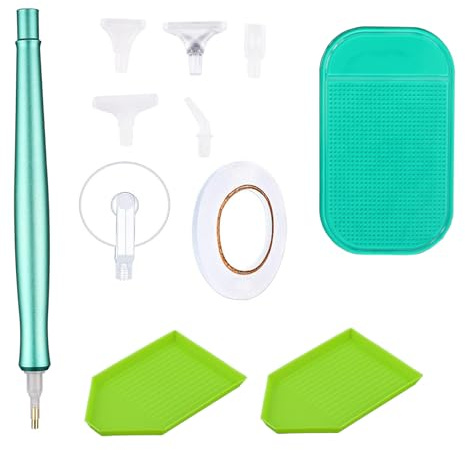 JYXNU Juego de herramientas para pintura de diamantes, accesorios de pintura de diamantes, bolígrafo de resina para pintura de diamantes, Set Herramientas Diamond Painting Lápiz ergonómico