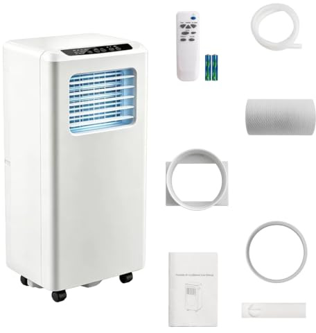 Mobile Klimaanlage, Mobiles Klimagerät mit Entfeuchtungsfunktion | Kompressor-Kühlung mit Unabhängiger Entfeuchtung für Schlafzimmer, Wohnung, Büro und Weitere Innenräume im Sommer(Model C)
