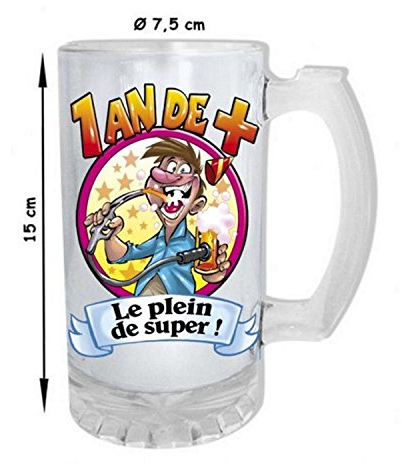 Amour Passion Chope à bière 1 an DE + Le Plein de Super !
