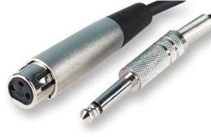 5m 6.35mm ¼” Mono Jack Plug to XLR Female Cable - 3 Pin Audio Microphone Lead - Loops