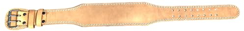 LISARO Gewichthebergürtel Schnalle Leder, 10 Verstellbar Löcher Krafttraining Trainingsgürtel, Powerlifiting Fitness Bodybuilding Gürtel, Gewichtheben Gepolstert Weight Lifting Belt (natur, L)