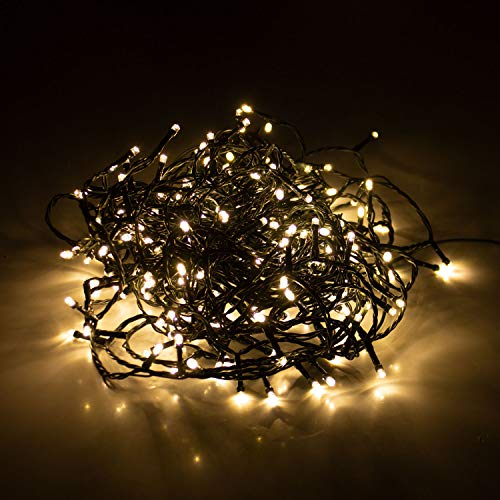 Lichterkette mit 240 LEDs 18m Warmweiß IP44 Weihnachtsbeleuchtung Innen und Außen Garten Deko Gesamtlänge ca. 21m