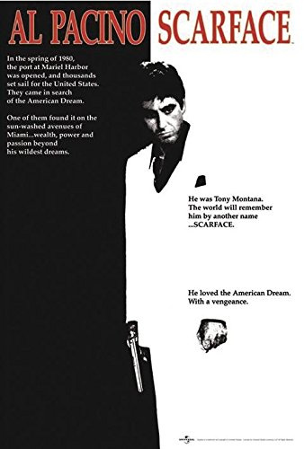 Close Up Scarface Cover Poster Al Pacino (61 cm x 91,5 cm) + Geschenkverpackung. Verschenkfertig!
