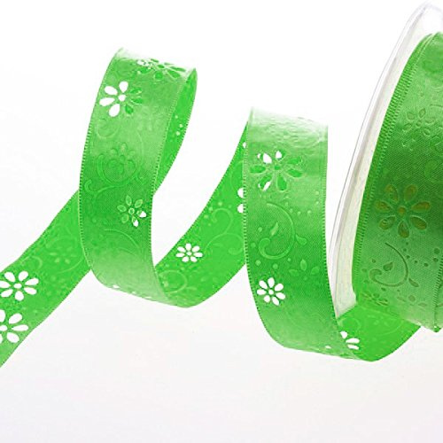 Dekoband Open Spring Flower - 40mm - 20m Rolle - grün - 52140 60-R 40