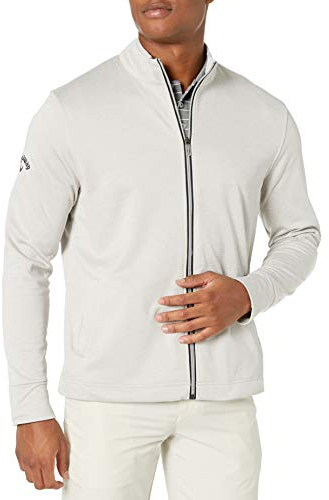 Callaway Herren-Golfjacke, langärmelig, mit Reißverschluss, Waffelstrick-Fleecejacke, Herren, Heather, Medium