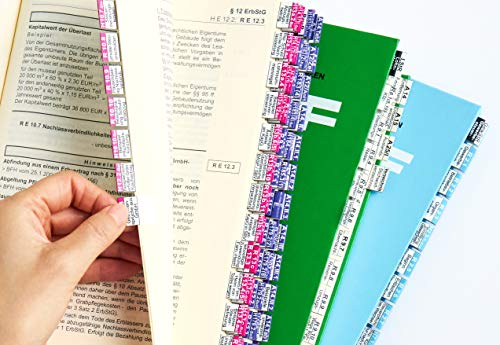 Steinfacher Griffregister fürs Steuerrecht-GESAMTPAKET mit amtlichen Überschriften,1.900 Aufkleber, für Textausgaben und Loseblattsammlung (Steuergesetze, Richtlinien, Wirtschaftsgesetze und Erlasse)
