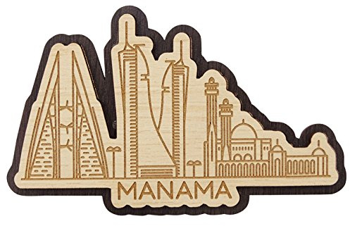 Printtoo Souvenir Engraved Wooden Manama Bahrain City Fridge Magnet Home Decorative