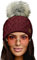 4sold Herren Damen Wurm Winter Style Beanie Handmade Strickmütze Mütze mit Fellbommel Bommelmütze Hat Gestrickte Pudelmütze Plain Ski Pom Wooly with Full Cosy Fleece-Futter (Debora Burgundy)