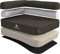 Knuffelwuff Orthopädisches Eck Hundebett Marlie Hundesofa aus Velours mit Handwebcharakter XXXL 140 x 100cm Lehne Links Schwarz - abnehmbarer Bezug - waschbar - für große, mittelgroße und kleine Hunde