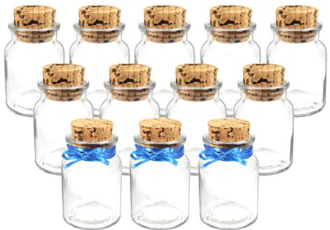 Tuuters Gewürzgläser Set mit Korken, 150 ml Glasbehälter zur Aufbewahrung (12 Stück)