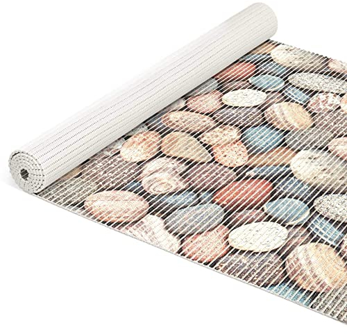 ANRO Weichschaummatte Badematte Bad Dusche WC Vorleger Teppich Antirutsch Badläufer Steine 120x80cm