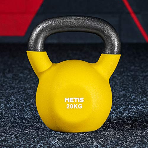 METIS Neopren Kettlebell - von 4kg bis zu 20kg | Training für Zuhause & Fitness verbessern | Gewichte Werden separat verkauft oder als komplettes Set