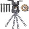 BeneLabel Boxsack Deckenhaken, Schwerlast Schaukelhaken Lager 360 Schwenkbar Hängematte Befestigung Hängesessel Aufhängung Karabiner mit 4 x 26cm Silber Kette Sandsack Halterung, Bis 272kg