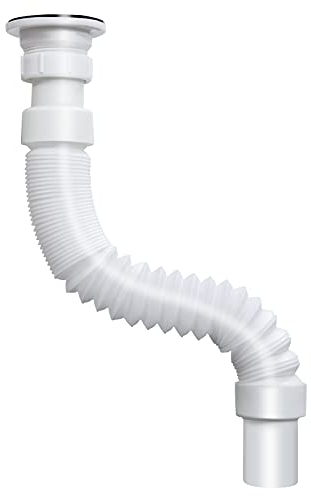 Pufeuoo Flexible Waste Pipe 1 1/2'' to 40mm Stretch Water Pipe for Bath Sink Flexible Pipe Connector