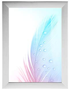 DR35 Bilderrahmen 48x36 cm (Weiss Kiefer), 35 mm breiter MDF-Holz Rahmen maßgefertigt inkl. entspiegelter Anti-Reflex Acrylglasscheibe, stabiler Rückwand und Aufhängern
