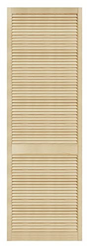 DecoMeister Puerta de Lamas Tipo Persiana de Lumbrera de Celosía de Madera Maciza de Pino Para Armarios Frente de Mueble con Listones Abiertos de Dimensiones 594x2013 mm Producto Individual