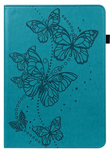 XFDSFDL® Funda protectora para Samsung Galaxy Tab S2 SM-T810/T815 (9,7 pulgadas), piel sintética, diseño de mariposas volando con soporte integrado, cartera de dispositivo, color azul