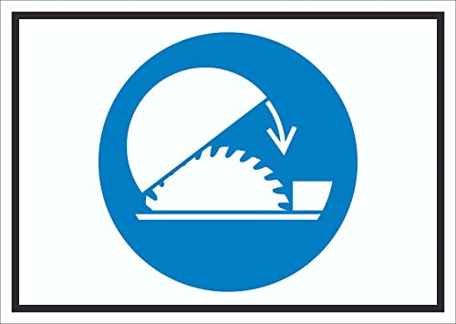 HB-Druck Schutzhaube der Tischkreissäge benutzen Symbol Schild A4 Rückseite selbstklebend