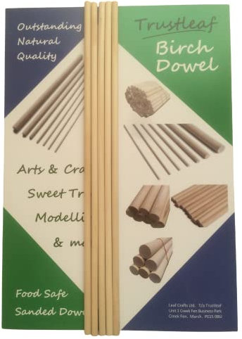 Trustleaf Tacos de madera dura de abedul de 6 mm x 30 cm (5 tacos)