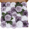 Ancokig Künstliche 25 Stück Rosen Blumen Schaumrosen Foamrosen Kunstblumen Rosenköpfe Gefälschte Kunstrose Rose für Hochzeit Blumensträuße Braut Zuhause Dekoration (Farbverlauf lila,25 Stück)