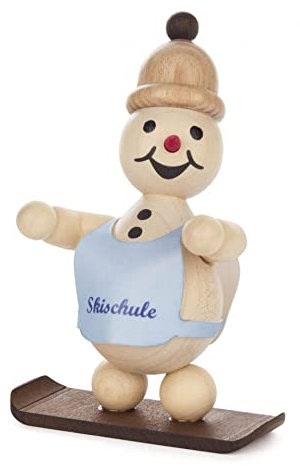 Rudolphs Schatzkiste Schneemann Junior Snowboard-Anfänger stehend Höhe 7cm NEU Miniaturfigur Weihnachtsfigur