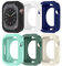 6 Piezas Fundas para Apple Watch Series 6/5/4/SE 44mm,Mate Caso Cubierta Anti-scratch de Silicona[Sin protector de pantalla] para iWatch Series 6 SE 5 4,Negro/Blanco/Azul Real/Cian/Verde/Blanco Claro