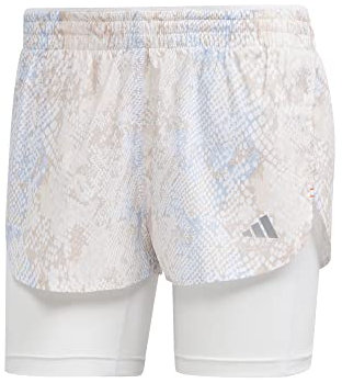 Adidas Damen Shorts (1/2) Fast 2In1 AOP, White/Alumina, HS8614, XS