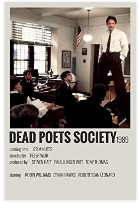 HDTS Dead Poets Society Classic Movie Vintage Leinwand Poster Schlafzimmer Dekor Sport Landschaft Büro Zimmer Dekor Geschenk Rahmen: 30 x 45 cm