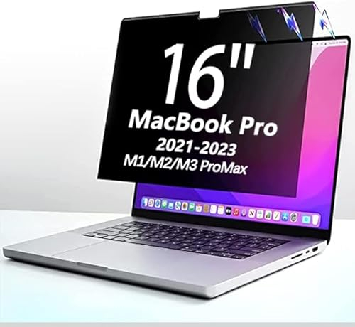 Pantalla magnética de privacidad para MacBook Pro de 16 Pulgadas (2019, A2141), filtros de Pantalla extraíbles antimiradas, antiluz Azul y Pantalla de privacidad antirreflejos para Pulgadas
