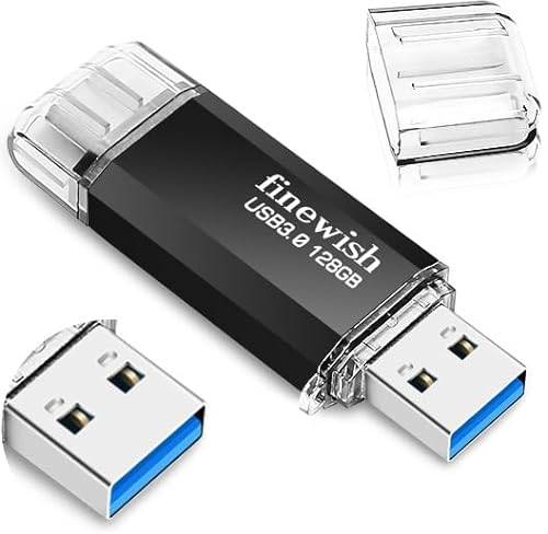 Chiavetta USB C 128GB Pendrive USB C Stick USB 3.0 OTG Memory Stick 128GB Tipo C 2 in 1 Flash Drive Velocità di Lettura Fino a 40MB/s,Memoria USB Stick per PC, Laptop, Computer, Auto, TV (Nero)