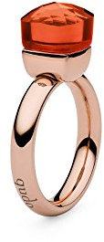 Qudo Firenze Edelstahl rose farbenem Ring mit hyacinth Stein (rot) (56 (18))