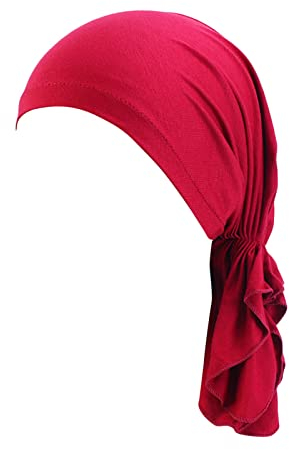 Kopfband Turban für Damen,Damen Turban Beanie Hut - Weiche Schlafmütze Muslimisches Mütze Kopftuch Bandana Hijabs Chemomütze für Haarausfall Chemo Lange Kurzes Haar Slouchy Cancer Kopfbedeckung aus B