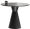 Furniture Couchtisch Moderner runder Esstisch, 23,6-Zoll-Couchtisch, Esstisch, Küchentisch mit MDF-Platte und Stahlsockel, Bar, Terrasse, Bistrotisch for Küche, Esszimmer, Schlafzimmer, Wohnzimmer Kaf