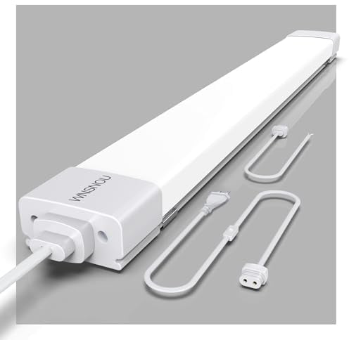 Feuchtraumleuchte LED120cm mit Stecker, 36W 4000LM LED Röhre, IP66 Wasserfest LED Leuchtstoffröhre Komplett Werkstatt Deckenleuchte Wannenleuchte Garagenlampe für Keller Garage Feuchtraum Lampe,5000K