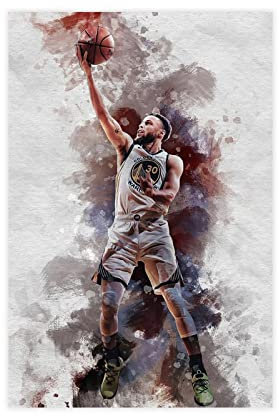 ZAPORA Stephen Curry Poster auf Leinwand, Schlafzimmer, Dekoration, Sport, Landschaft, Büro, Raumdekoration, Geschenk, ungerahmt, 30 x 45 cm