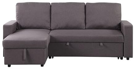 Visco Therapy Reegan L Shaped Corner Sofa Bed with Hidden Storage and Reversible Chaise, with Pocket Sprung Seats - Taupe