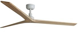 Faro Klim Large White, Light Oak Wood DC Ceiling Fan 6 Speed