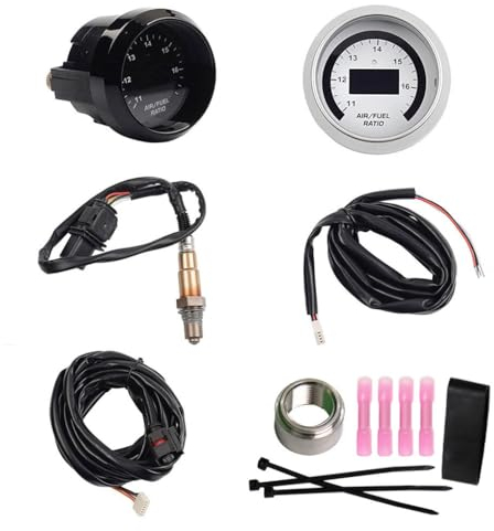 VUIUYOIES 52 mm AFR O2 UEGO Breitband Luft Kraftstoff Verhältnis Messgerät Kit Verhältnis Messgerät Verhältnis Messgerät Digitales AFR Controller Messgerät 30 4110
