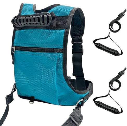 Shurzzesj Kinder-Ski-Trainingsgeschirr | Snowboard-Trainer-Geschirr | Unisex, Türkis, 420D Oxford Plaid + Polyesterfaser, für Kinder, Anfänger, zum Skifahren, Snowboarden