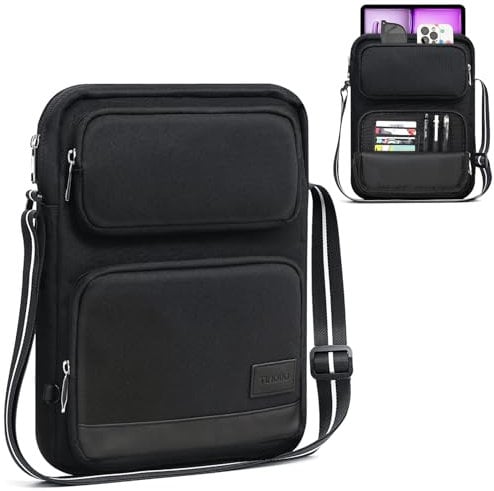 TiMOVO 13 Inch Tablet Sleeve Carrying Bag with Shoulder Strap for iPad Air 13 M3 2025, iPad Pro 13, iPad Pro 12.9, Galaxy Tab S9 Plus/S10 Plus/S9 FE Plus 12.4, Remarkable Paper Pro 11.8, Black