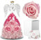 Cynrikah Rosa Stabilizzata, Regalo Festa Della Mamma Rose Stabilizzato Angelo di Vetro Rose Eterna Stabilizzata Statuette Angeli Rosa Vera Regalo Anniversario, Compleanno per Moglie Madre Nonna