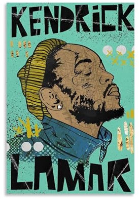 GHJOPAF Kendrick Lamar Rapper Poster auf Leinwand, Gemälde, Wandkunst, Bild, Heimdekoration, Druck für Schlafzimmer, Wohnzimmer, 30 x 45 cm, ungerahmter Stil