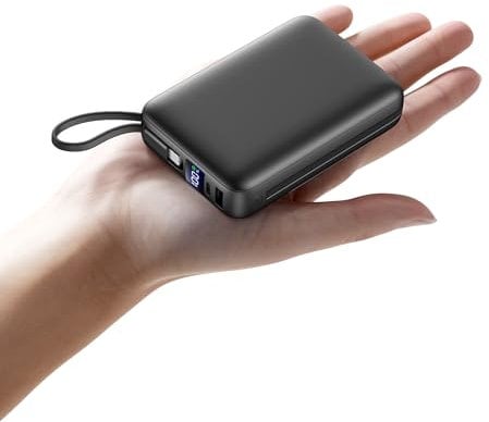 Power Bank, 26800mAh Caricatore Portatile, Ricarica Rapida Powerbank con 2 Porte e 2 Cavi, Batteria Esterna Compatibile per iPhone 15 14 13 Xiaomi Android