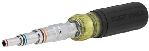 Klein Tools 328091 Outil de tournevis multi-écrous 9 en 1, tournevis traversant avec écrous hexagonaux SAE de 3/16 à 3/4 et poignée à poignée rembourrée